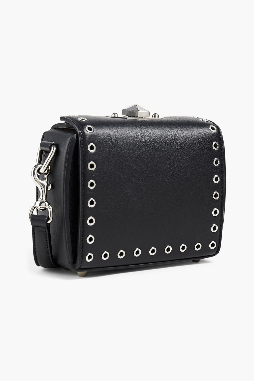 MCQUEEN Eyelet-trimmed leather shoulder bag