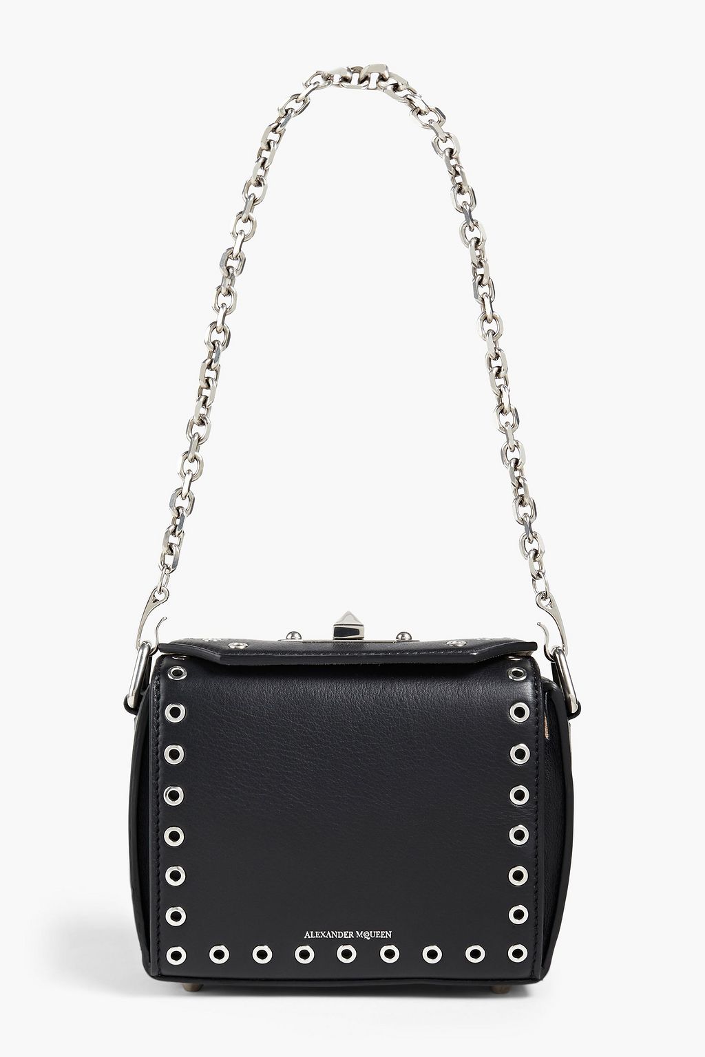 MCQUEEN Eyelet-trimmed leather shoulder bag