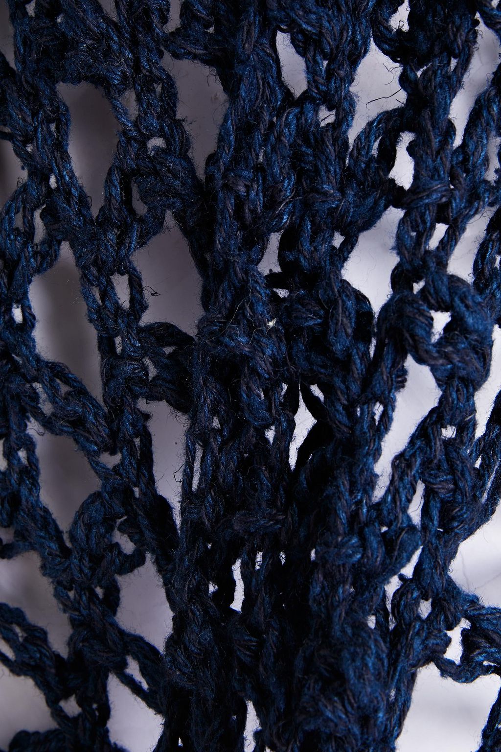 GENTRYPORTOFINO Fringed crochet-knit silk and linen-blend cardigan