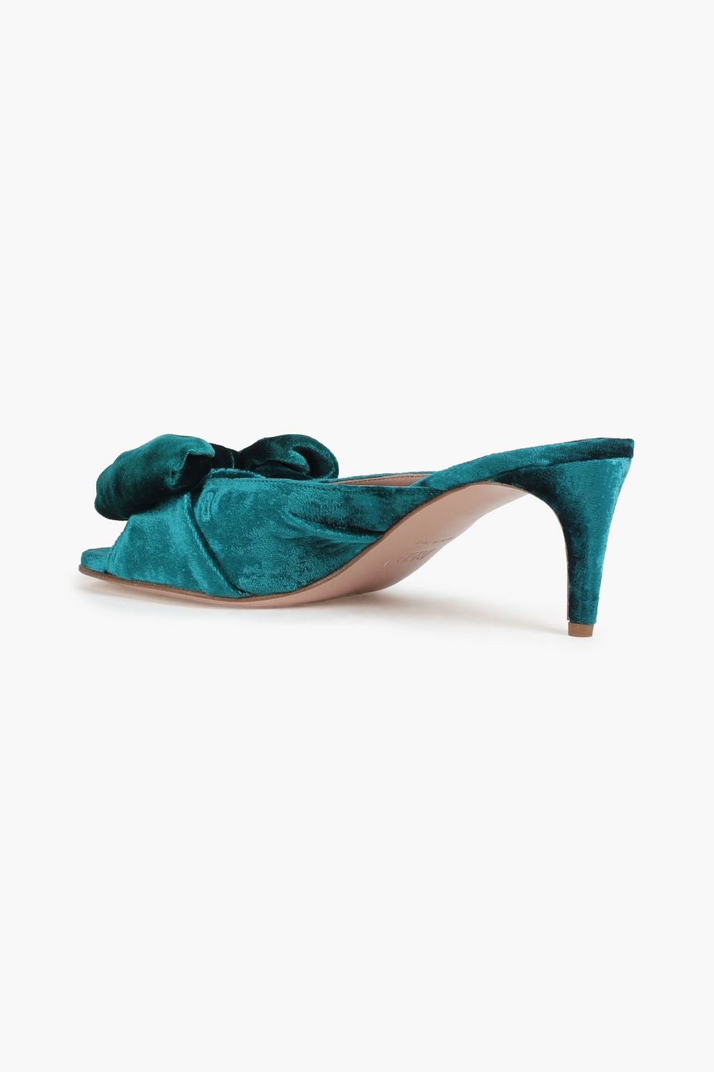 RED(V) Bow-embellished velvet mules
