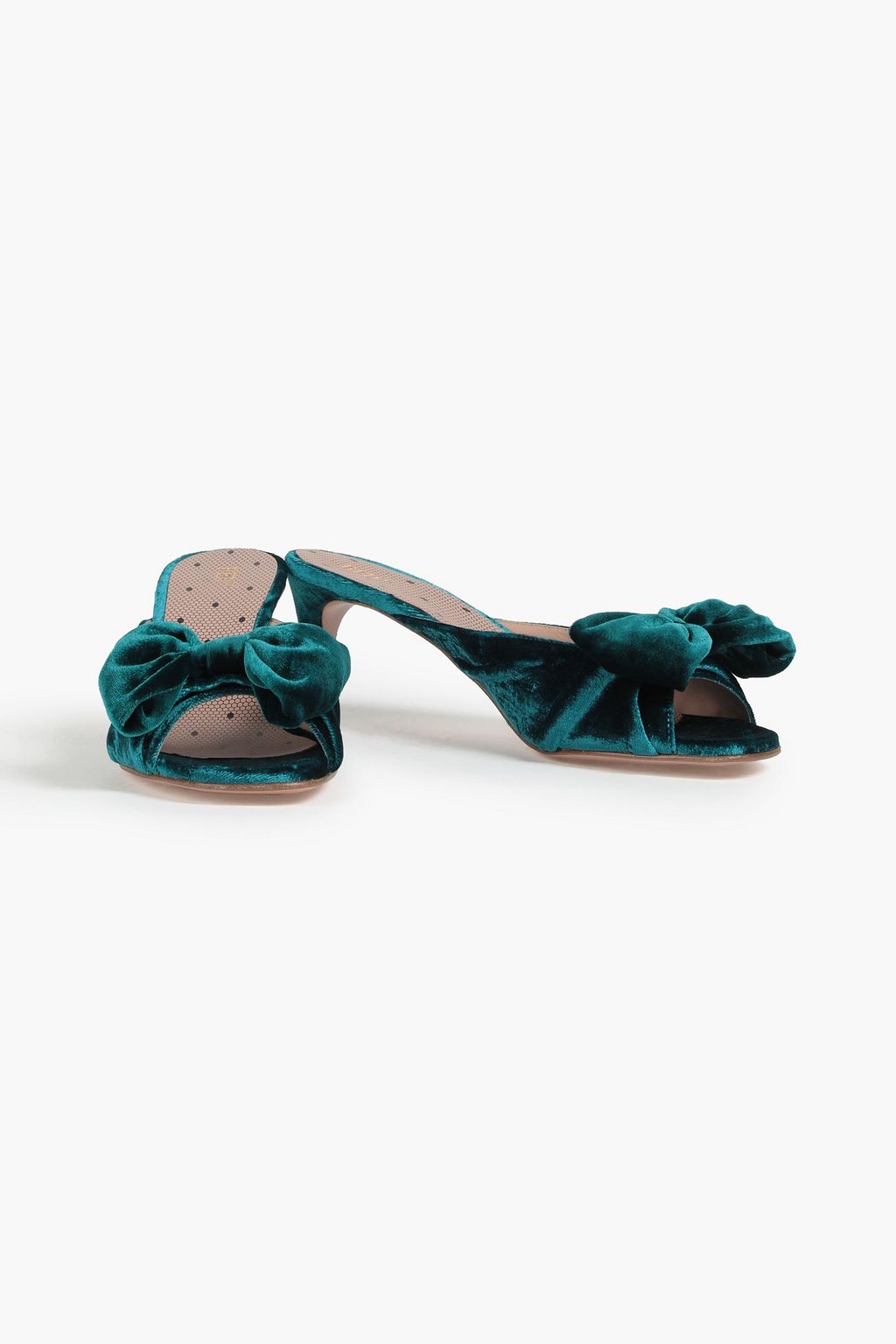 RED(V) Bow-embellished velvet mules