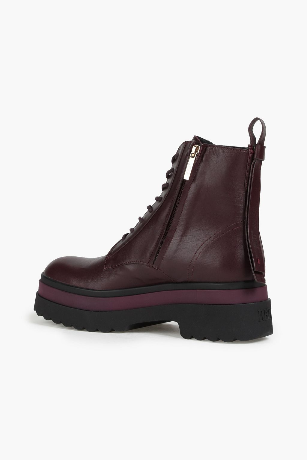 RED(V) Leather combat boots