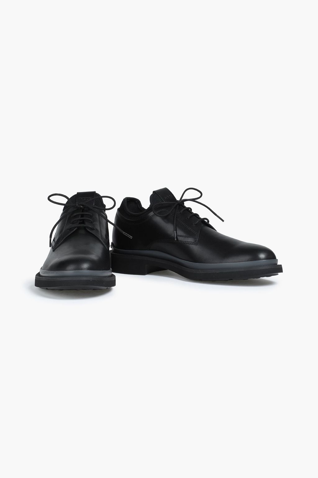 TOD'S Mesh and leather oxford shoes