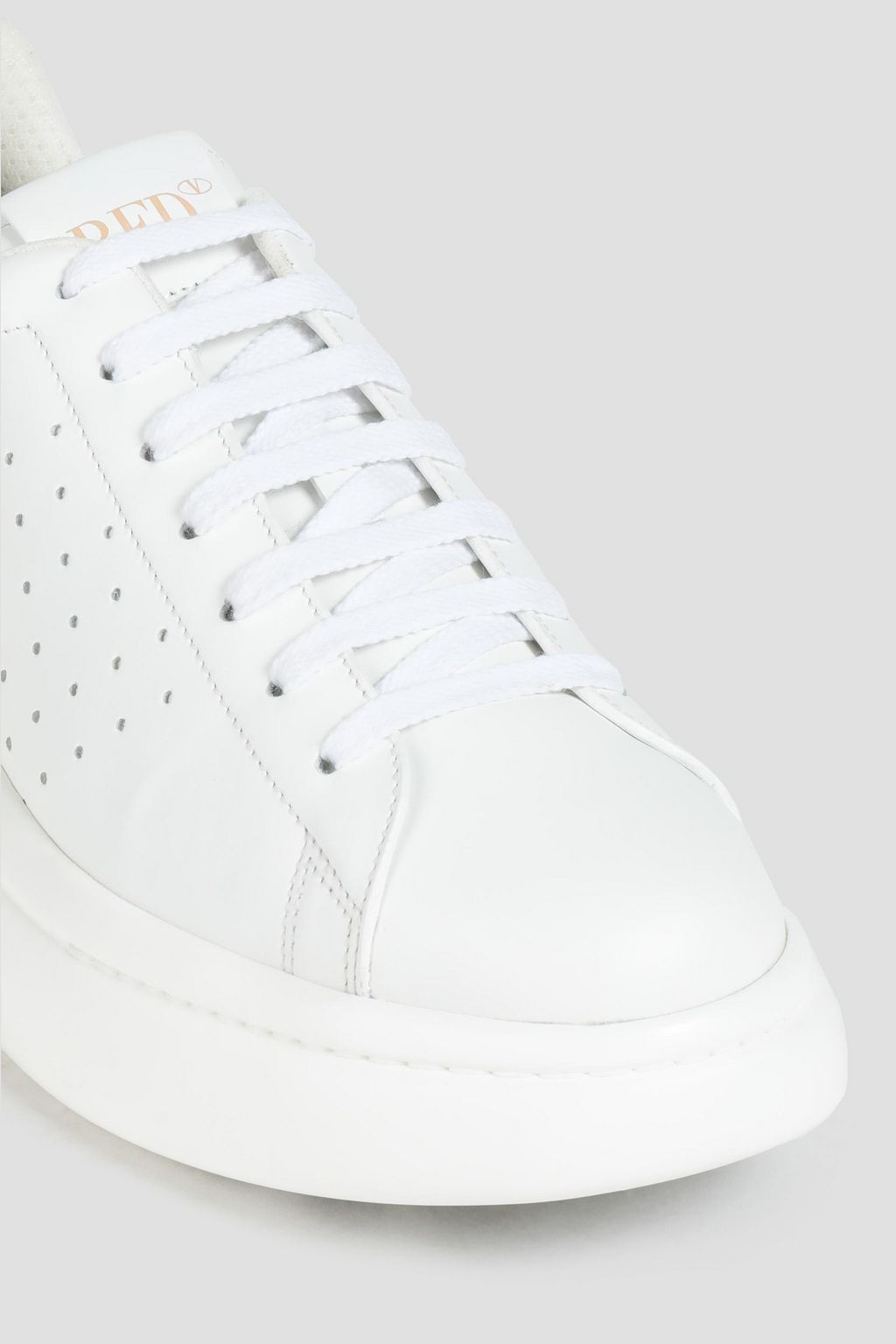 RED(V) Perforated leather sneakers