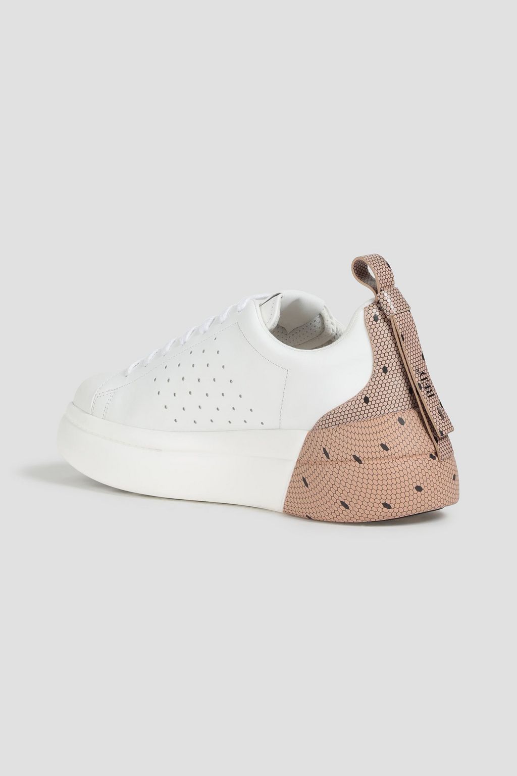 RED(V) Perforated leather sneakers
