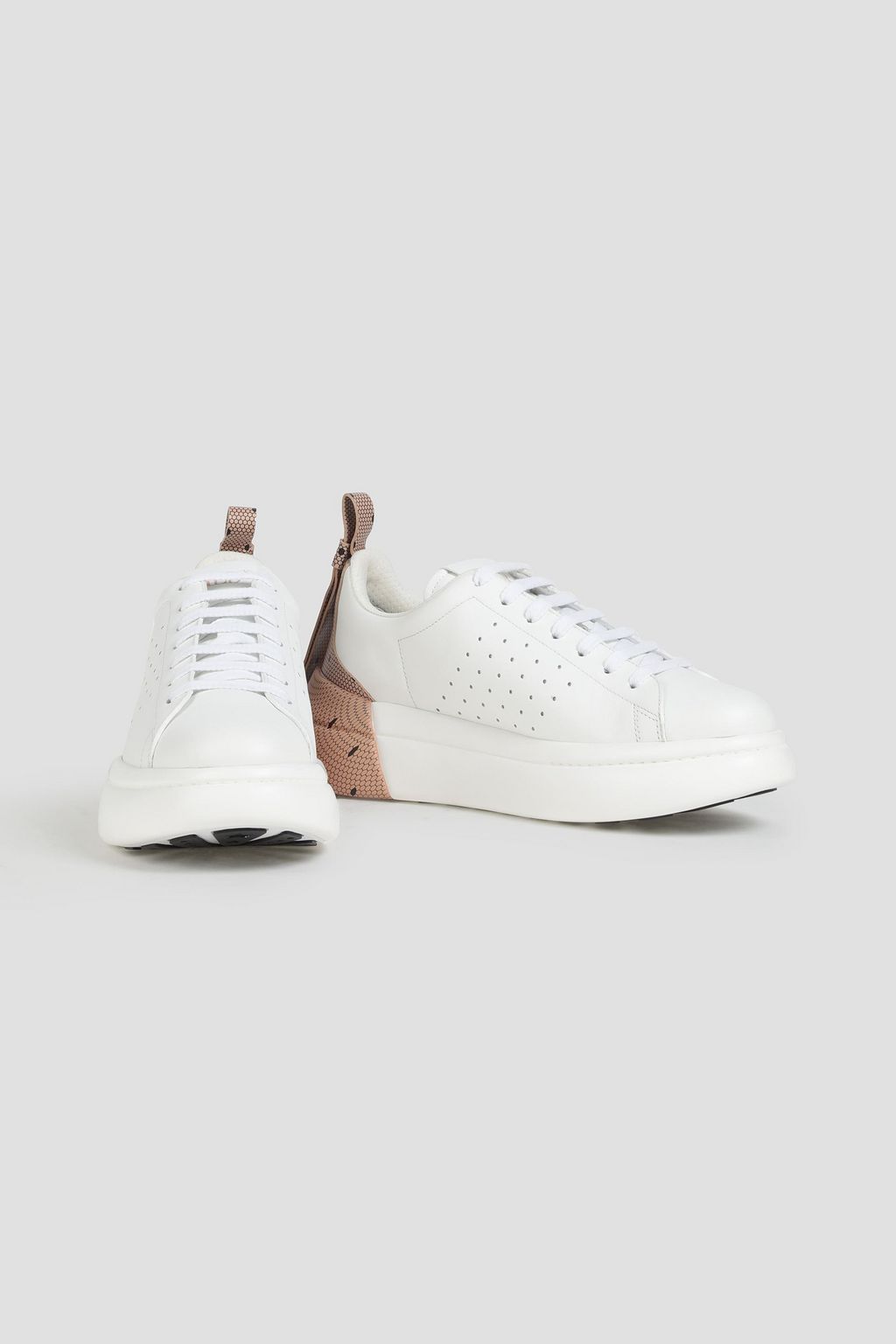 RED(V) Perforated leather sneakers
