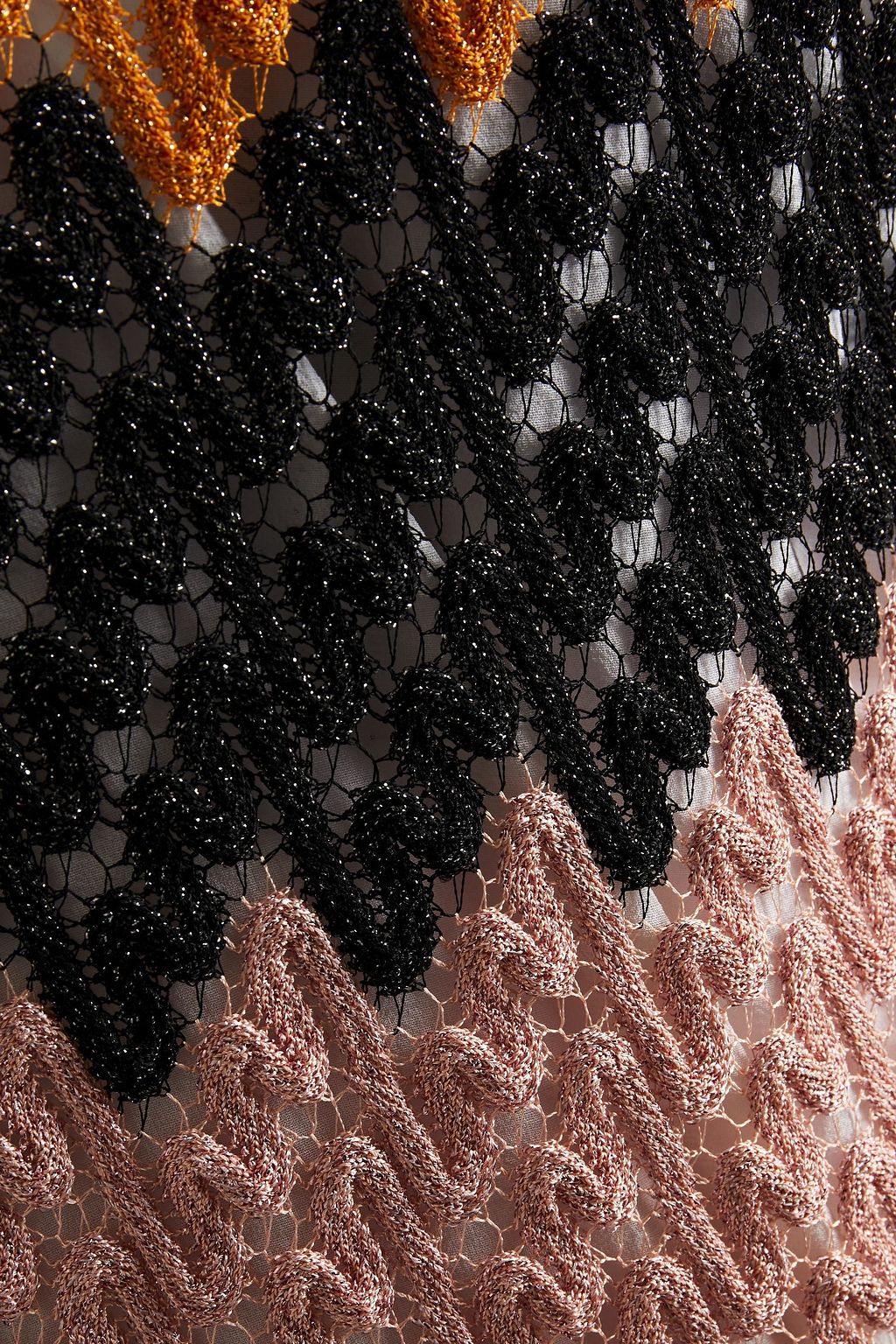 MISSONI Metallic crochet-knit mini dress