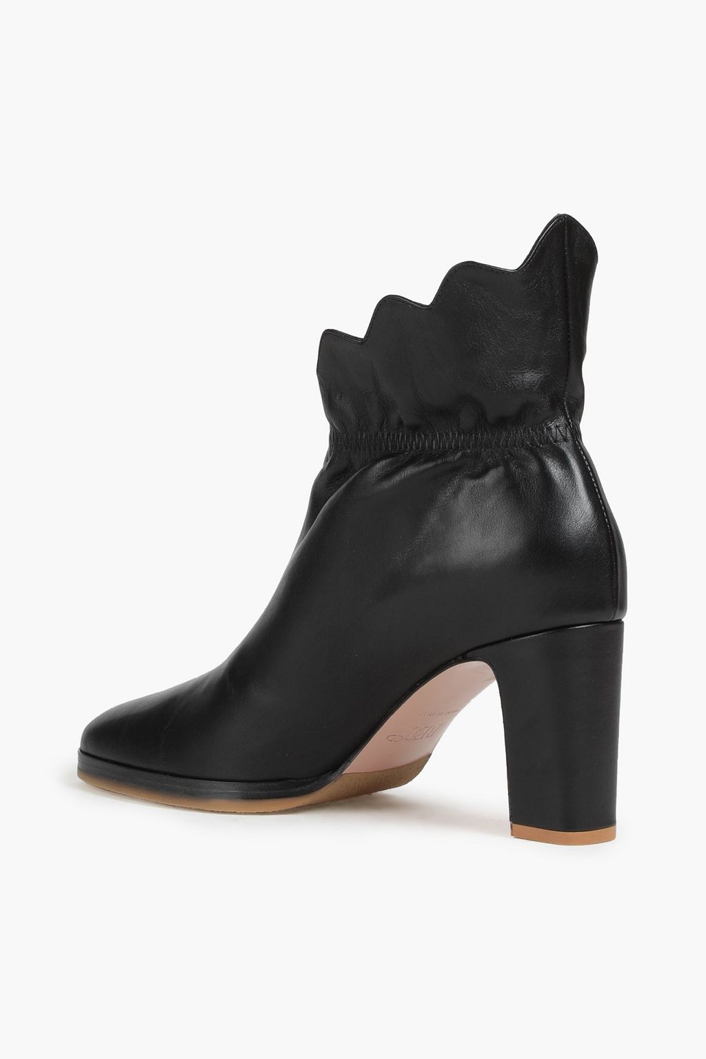 RED(V) Scalloped leather ankle boots