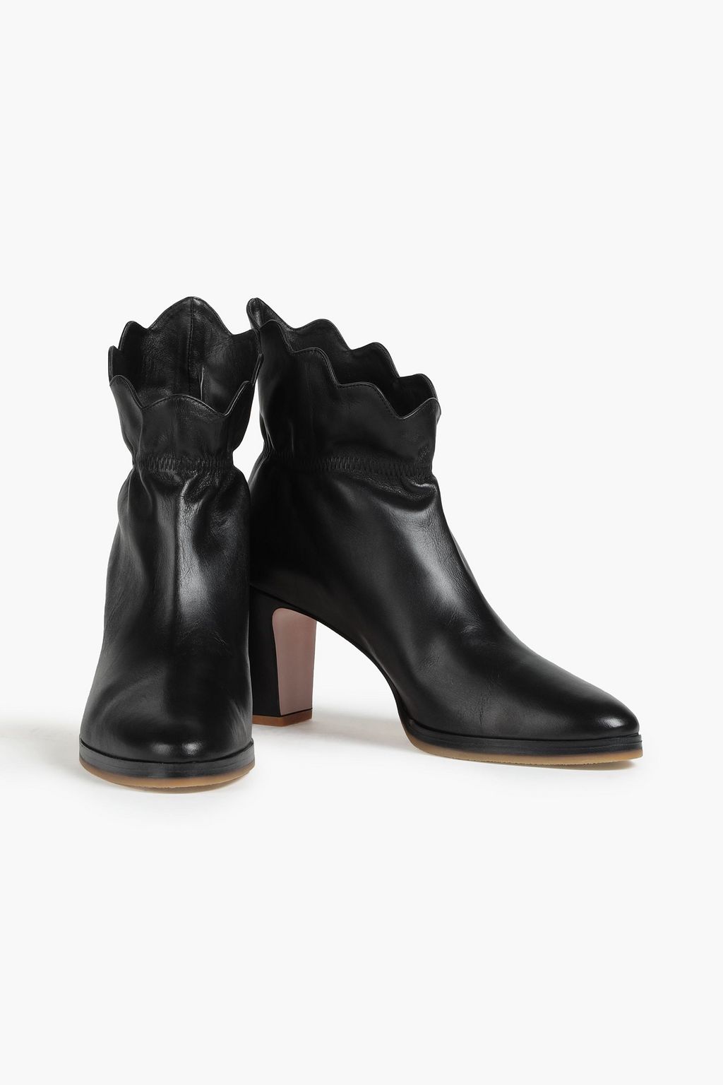 RED(V) Scalloped leather ankle boots