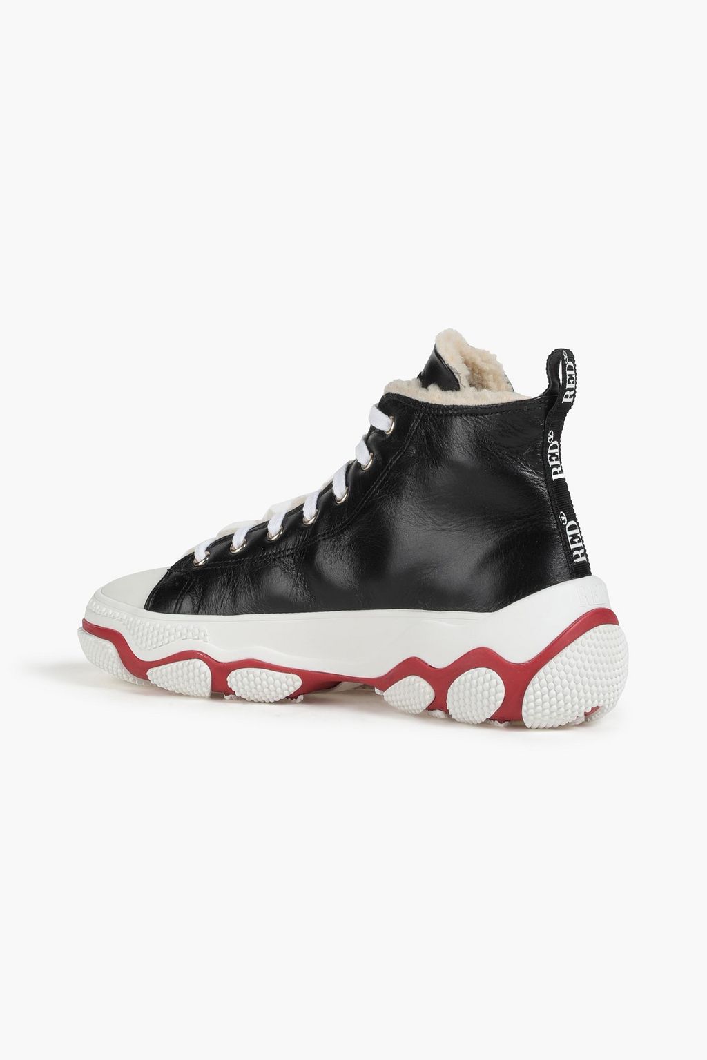 RED(V) Leather high-top sneakers