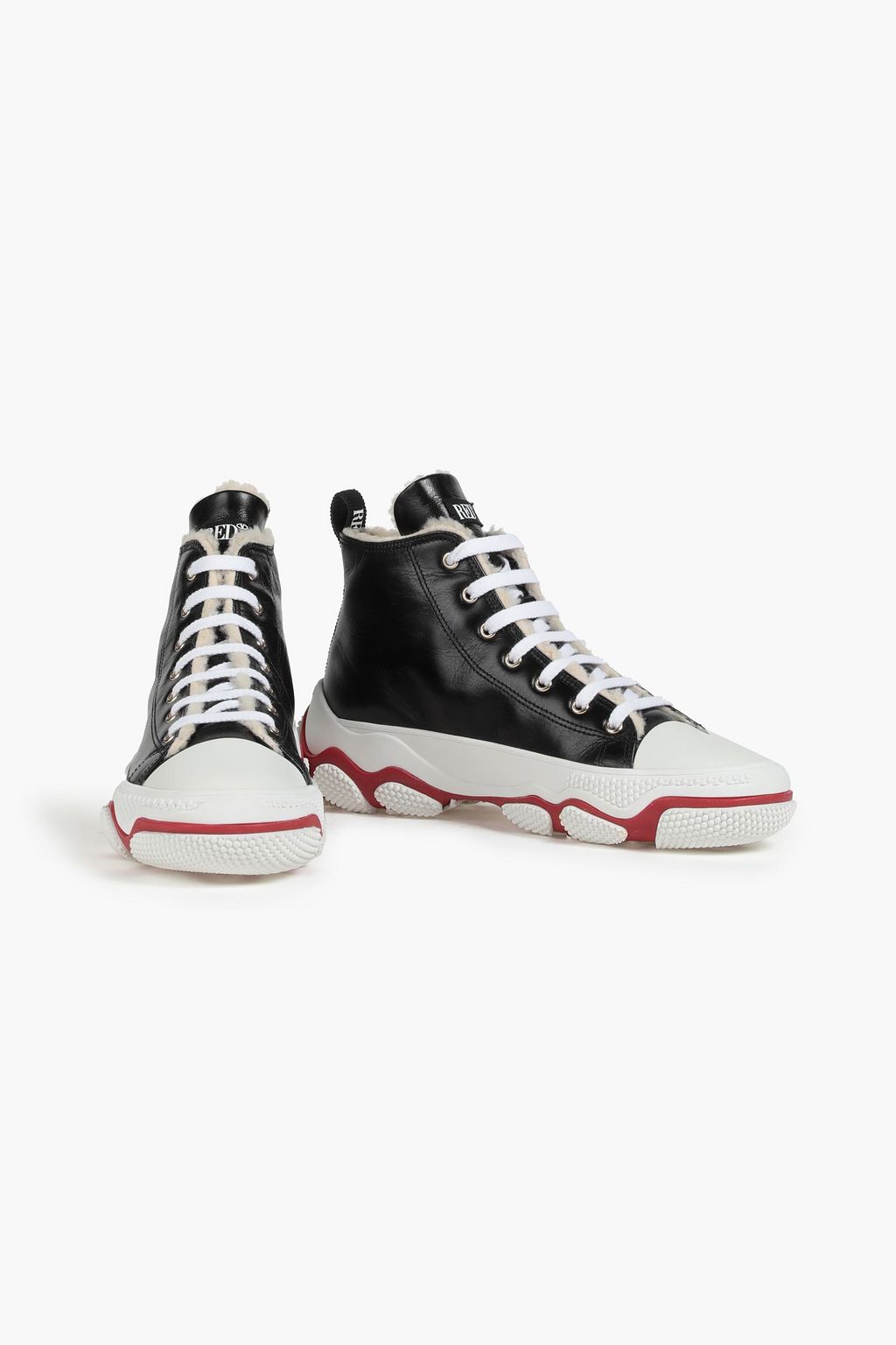 RED(V) Leather high-top sneakers