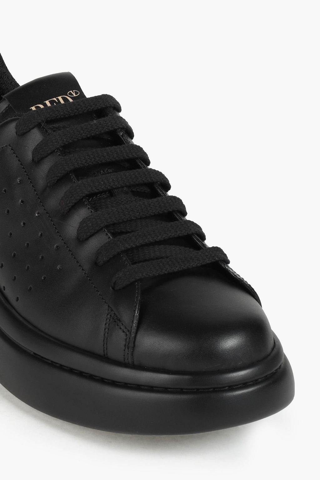 RED(V) Perforated leather sneakers