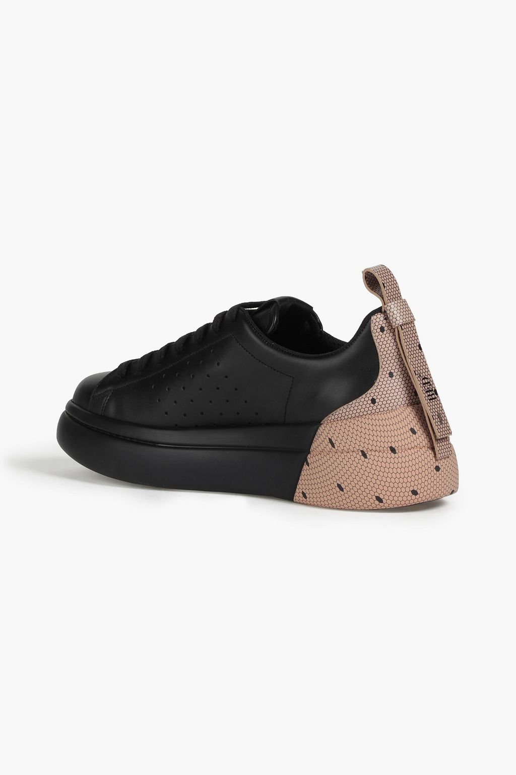 RED(V) Perforated leather sneakers
