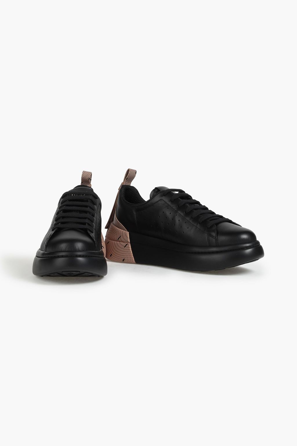 RED(V) Perforated leather sneakers