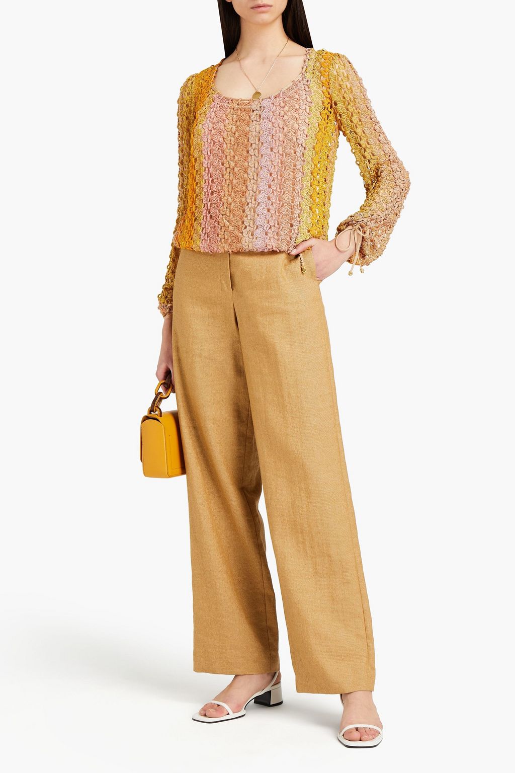 MISSONI Metallic crochet-knit blouse