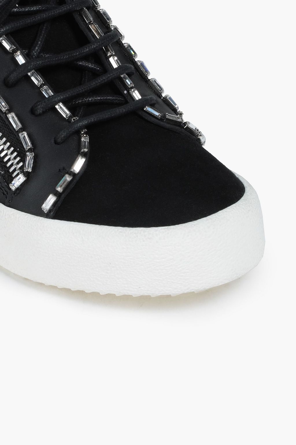 GIUSEPPE ZANOTTI Crystal-embellished suede sneakers