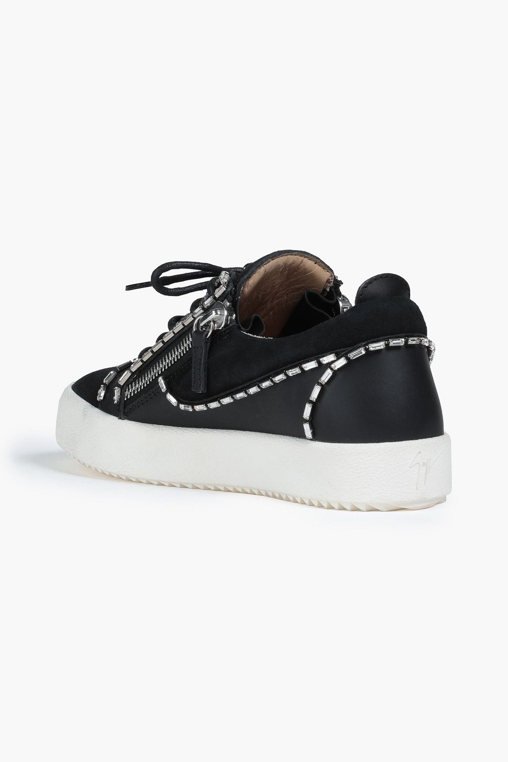 GIUSEPPE ZANOTTI Crystal-embellished suede sneakers