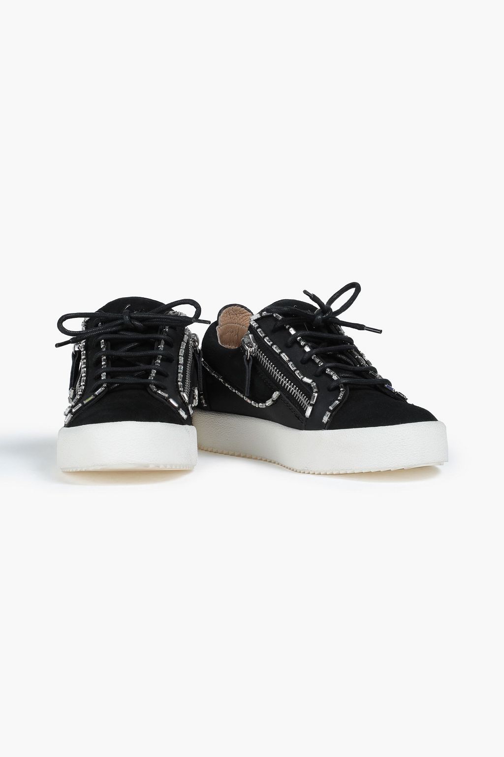 GIUSEPPE ZANOTTI Crystal-embellished suede sneakers