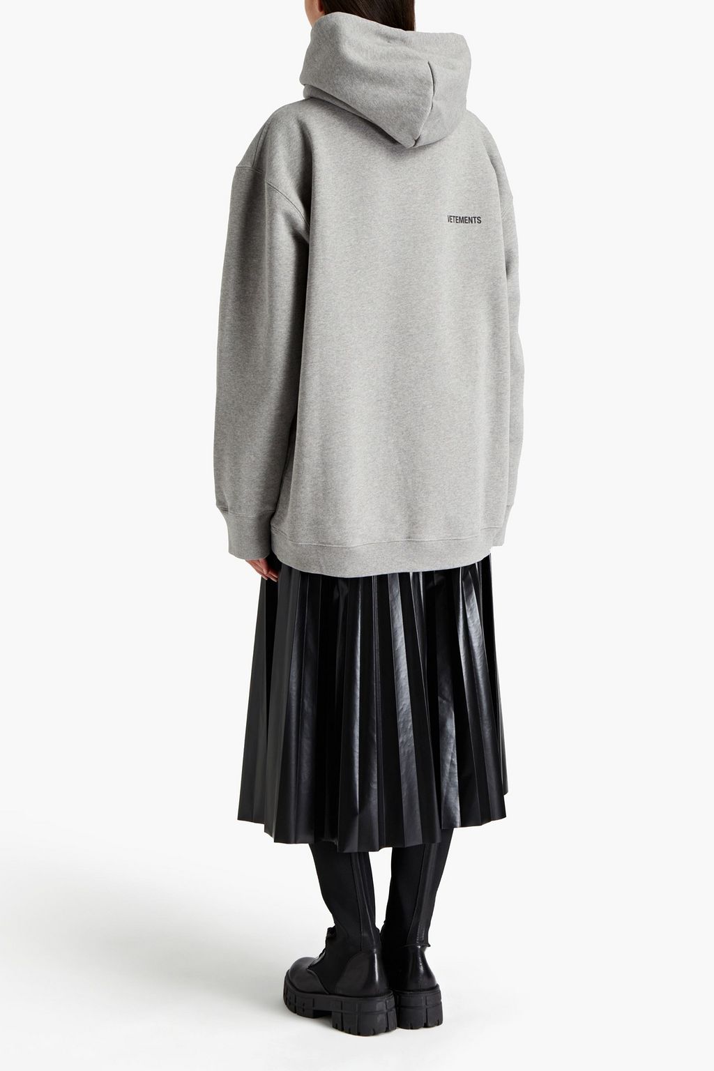 VETEMENTS Oversized printed French cotton-blend terry hoodie