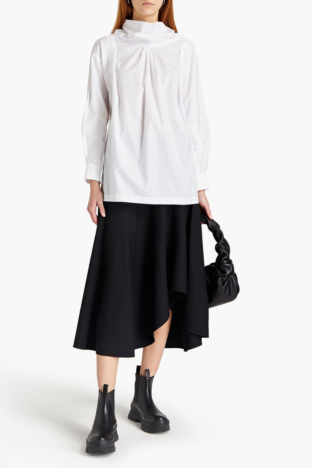 3.1 PHILLIP LIM Gathered cotton-poplin blouse