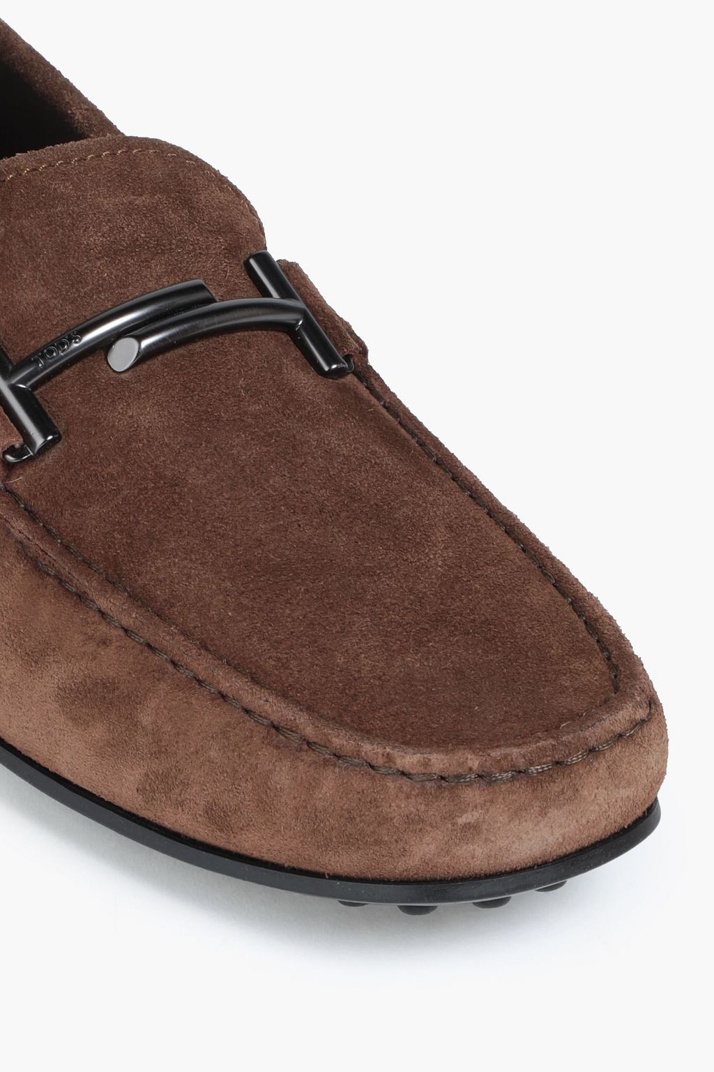 TOD'S Double T embellished suede driving shoes