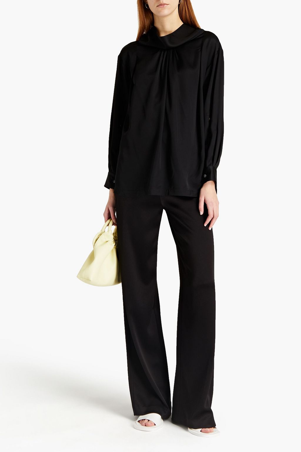 3.1 PHILLIP LIM Gathered satin-crepe blouse