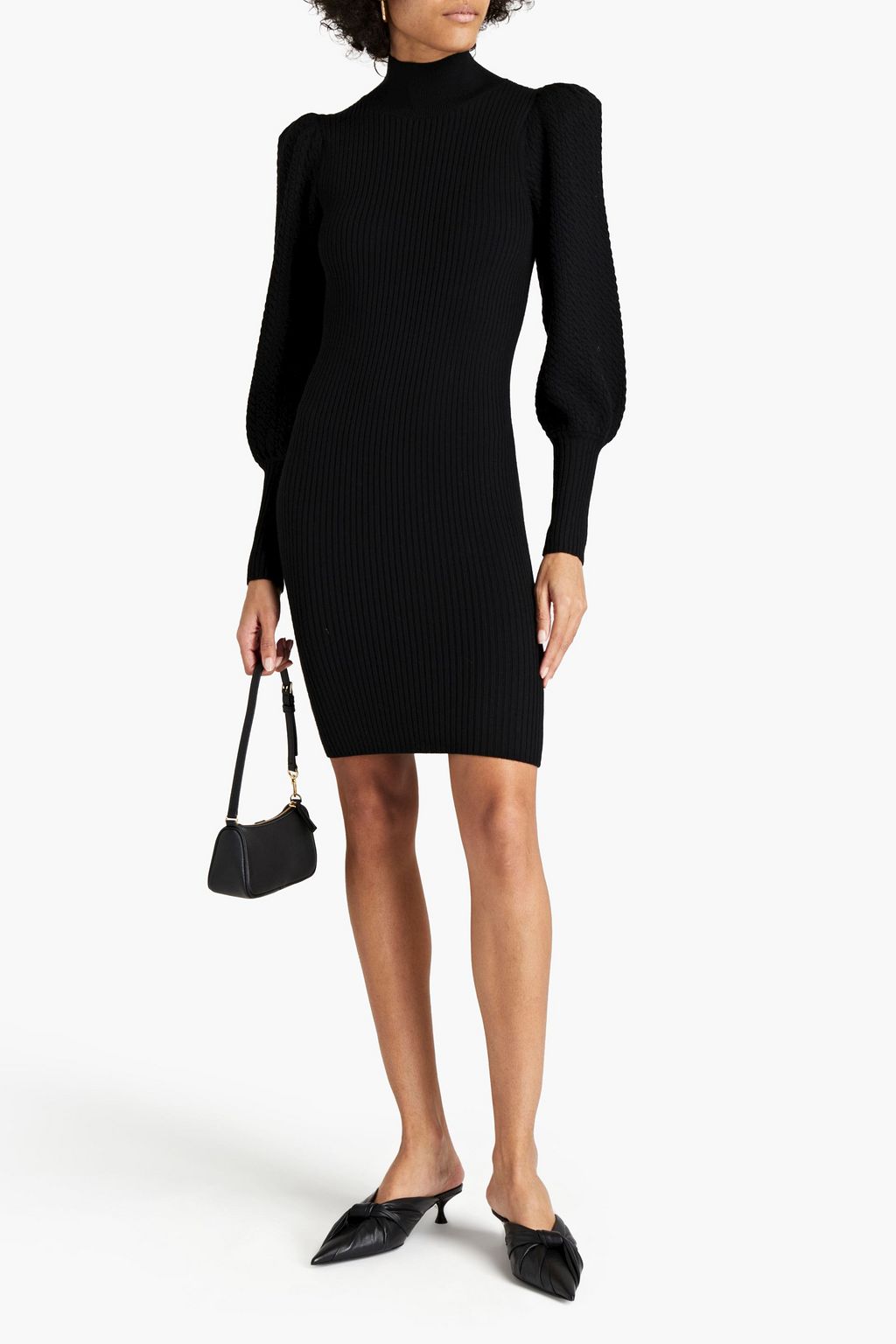 ALICE + OLIVIA Ribbed wool-blend mini dress