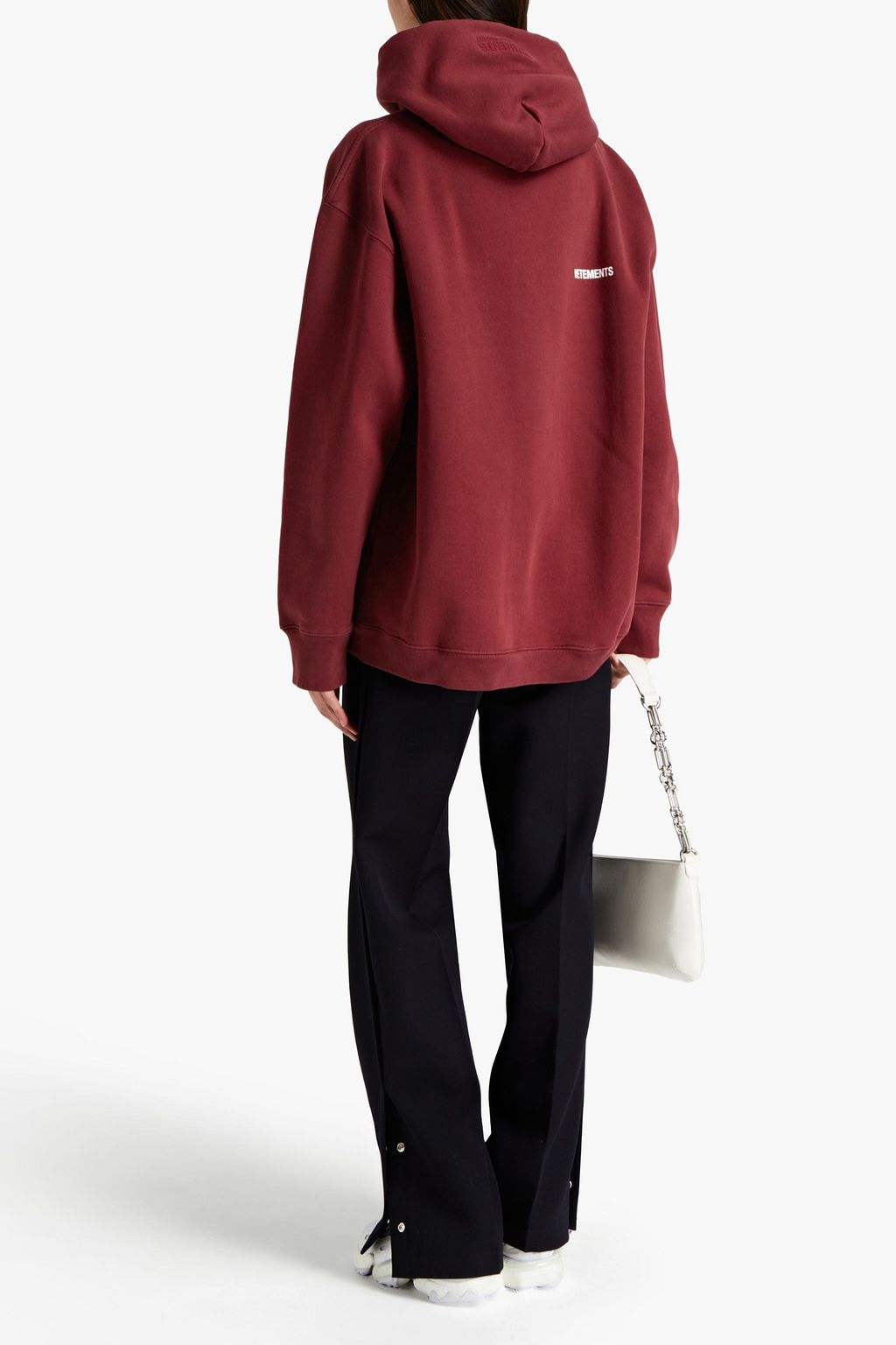 VETEMENTS Oversized printed French cotton-blend terry hoodie