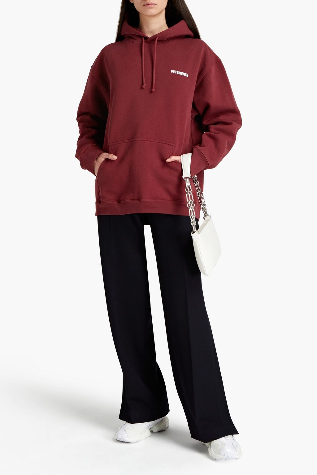 VETEMENTS Oversized printed French cotton-blend terry hoodie