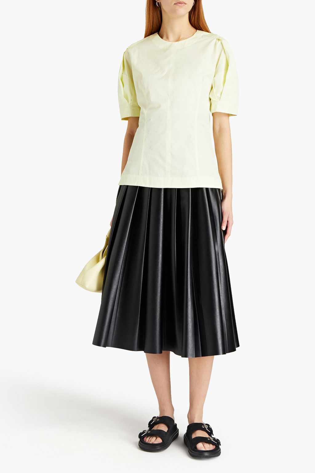 3.1 PHILLIP LIM Pleated cotton-poplin top