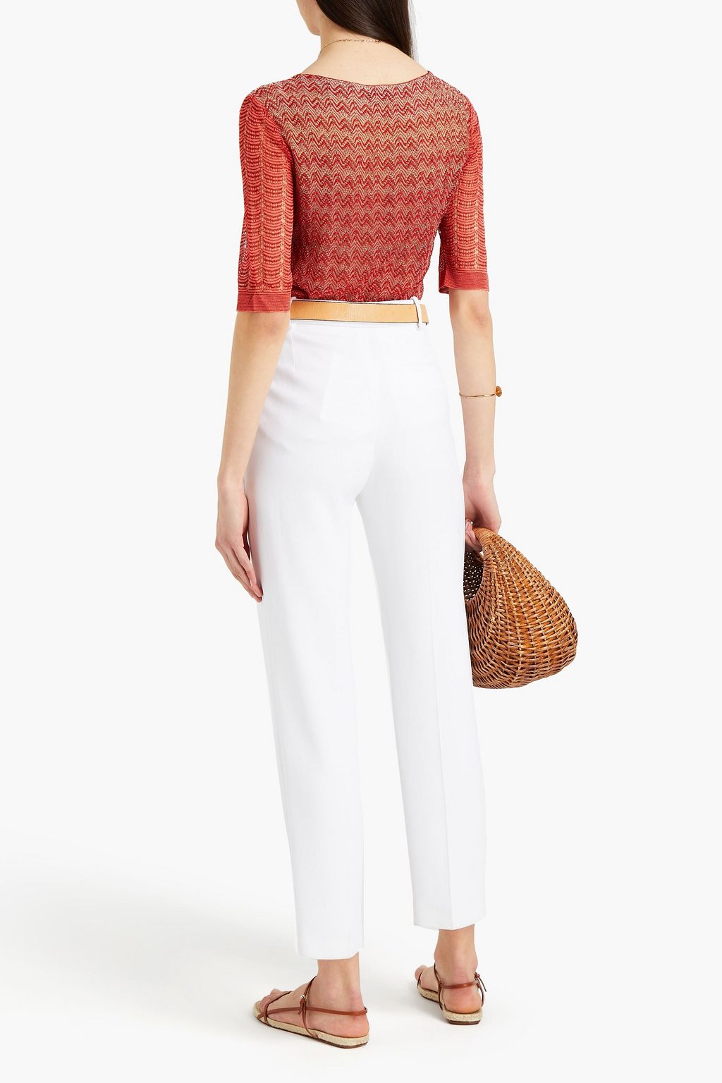 MISSONI Metallic crochet-knit top