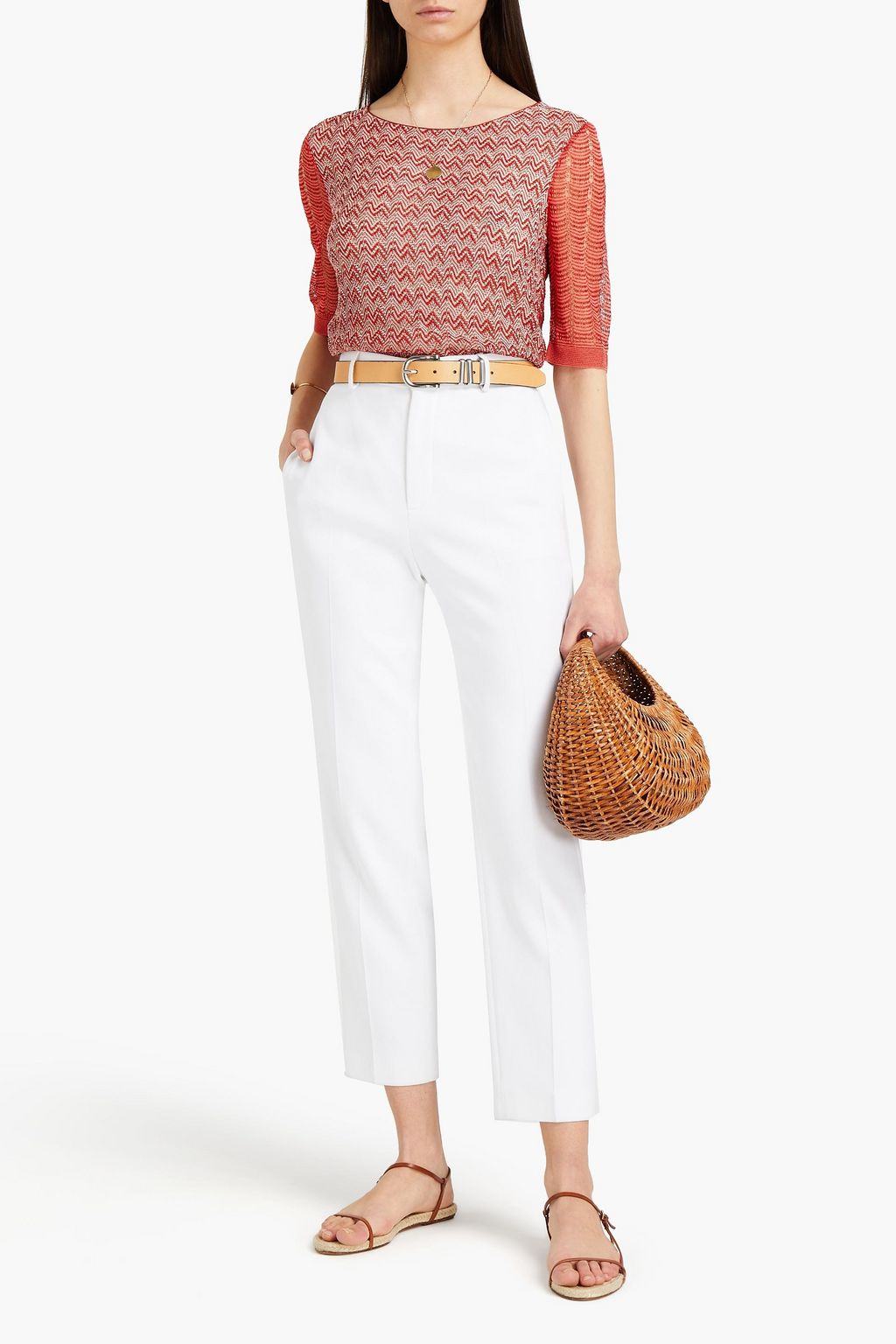 MISSONI Metallic crochet-knit top