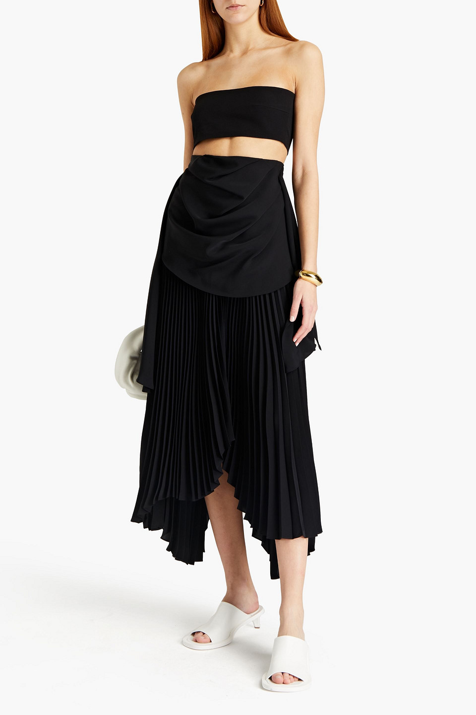 A.w.a.k.e. Strapless Cropped Jersey Top In Black