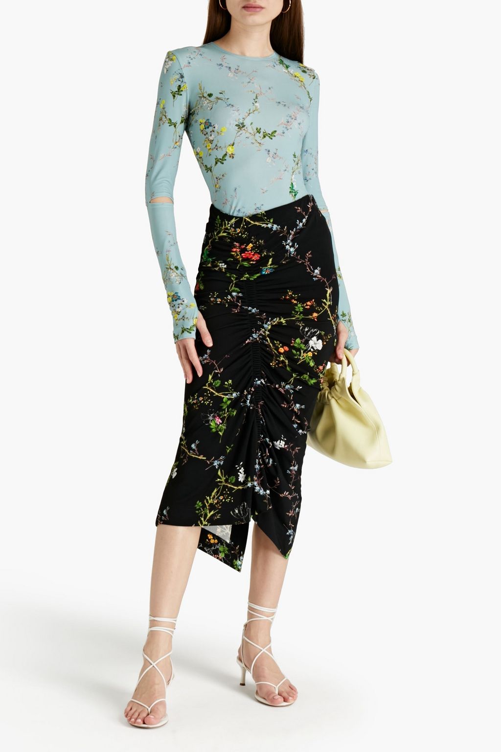 PREEN BY THORNTON BREGAZZI Demi floral-print stretch-crepe top