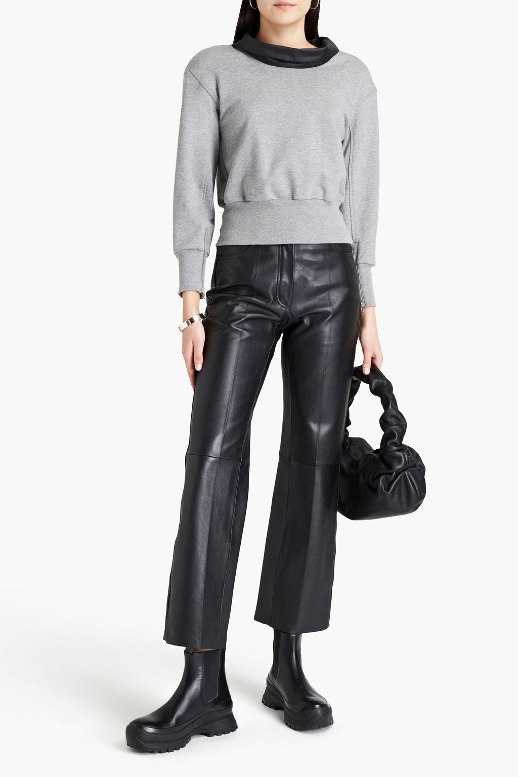 3.1 PHILLIP LIM Shell-trimmed French cotton-terry sweatshirt