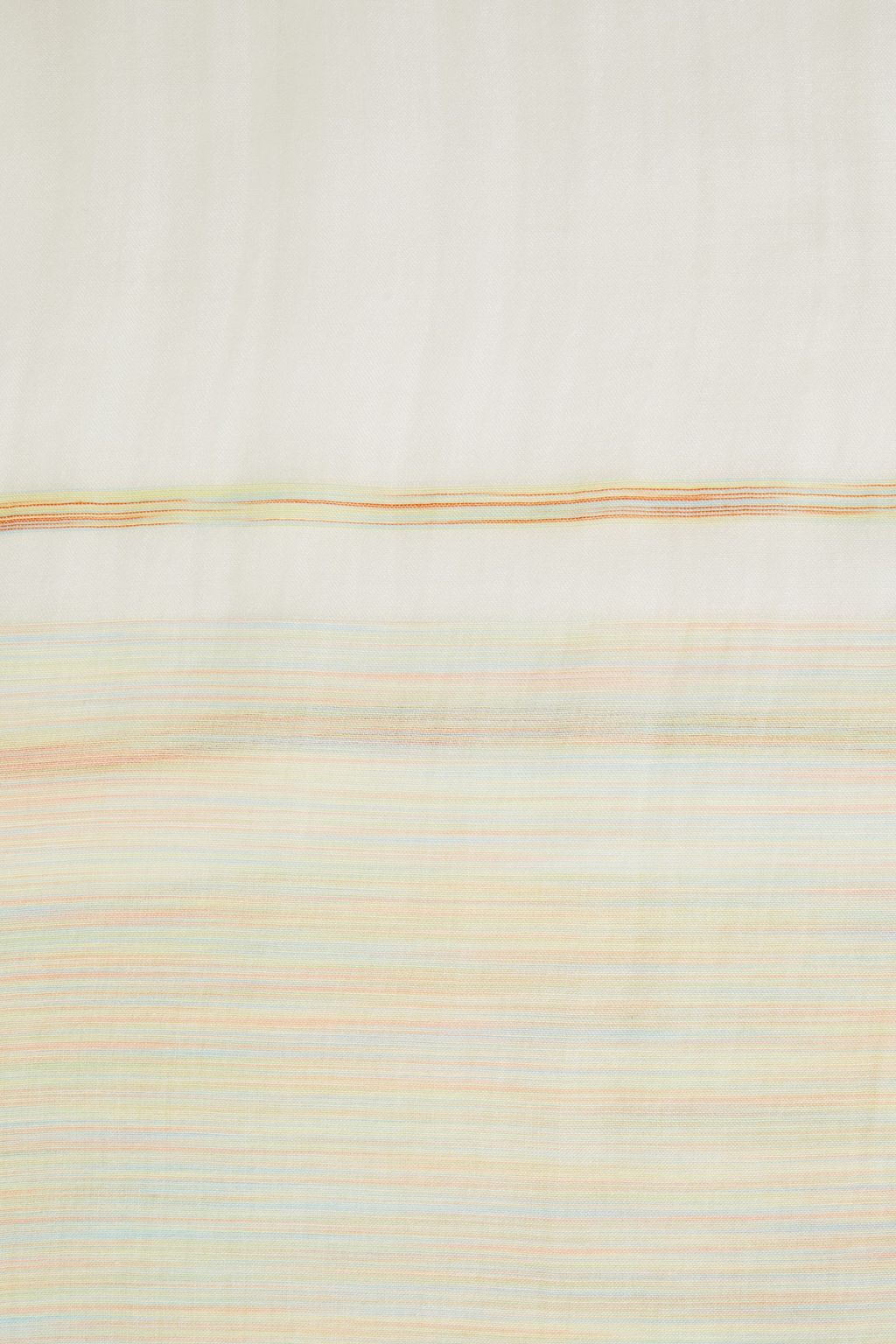 LORO PIANA Frayed striped cashmere and cotton-blend scarf