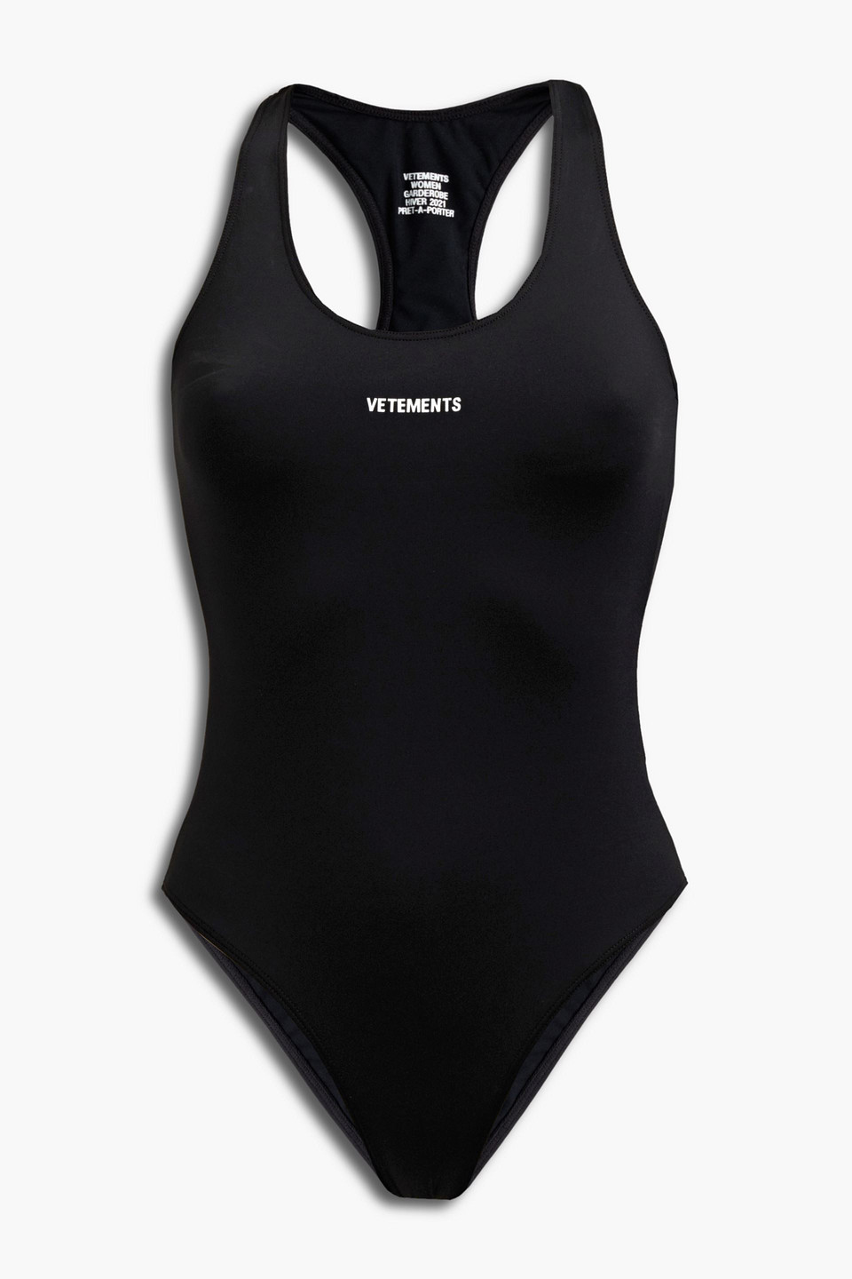 Vetements Cutout Printed Swimsuit In Black