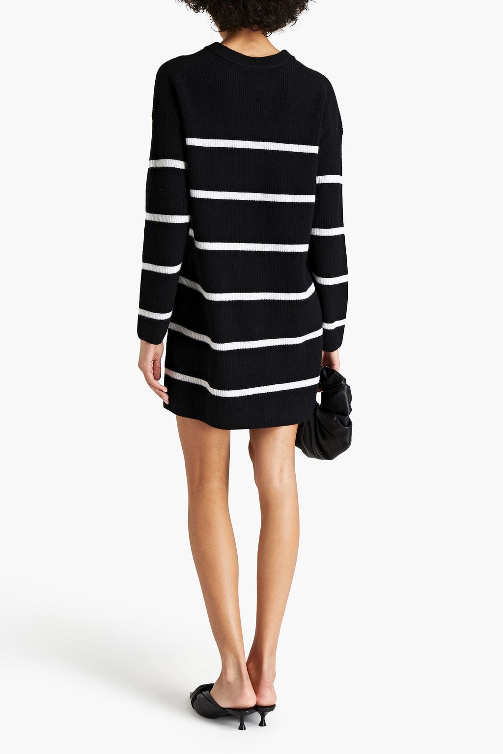 ALICE + OLIVIA Striped cashmere-blend mini dress