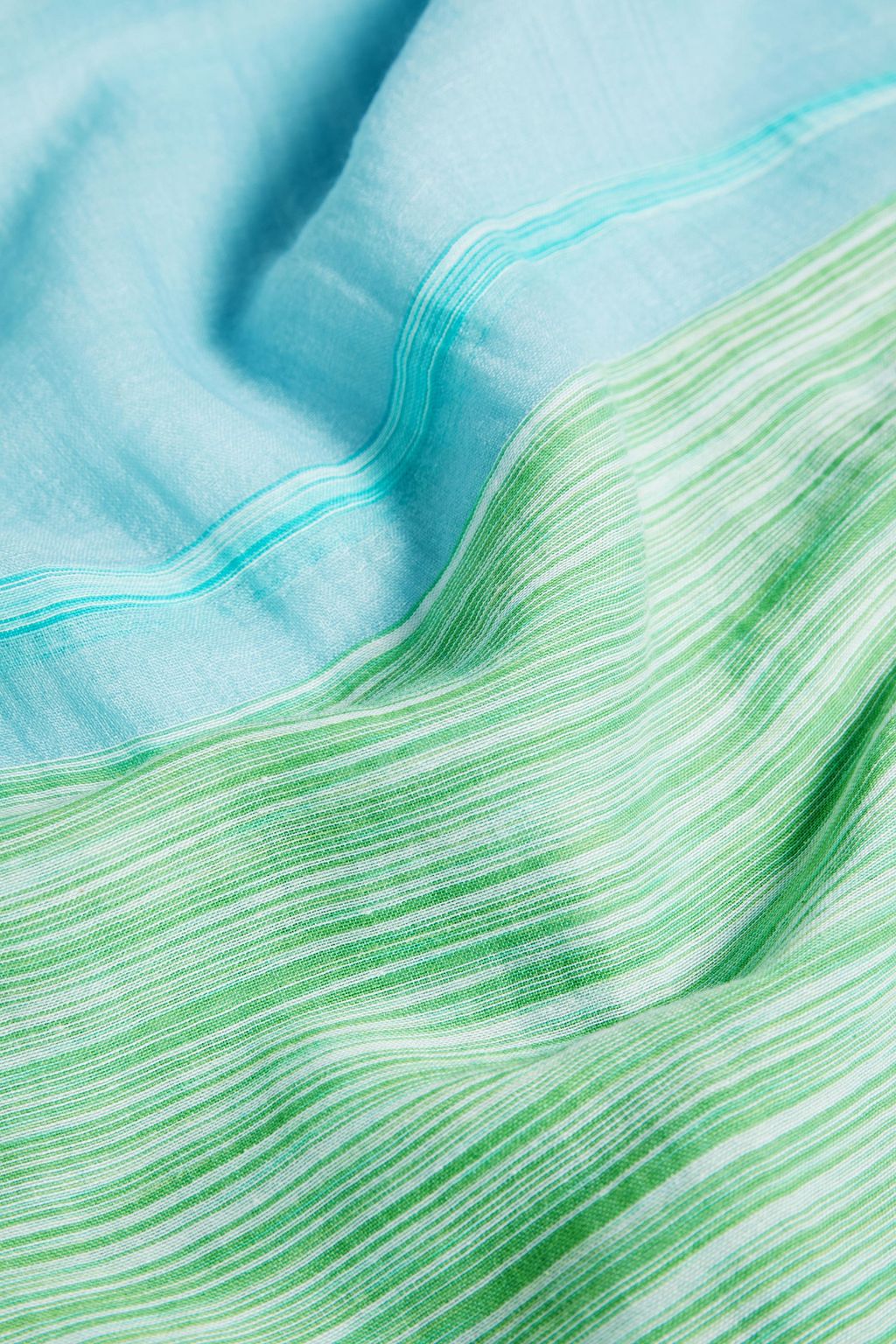 LORO PIANA Frayed striped cashmere and cotton-blend scarf
