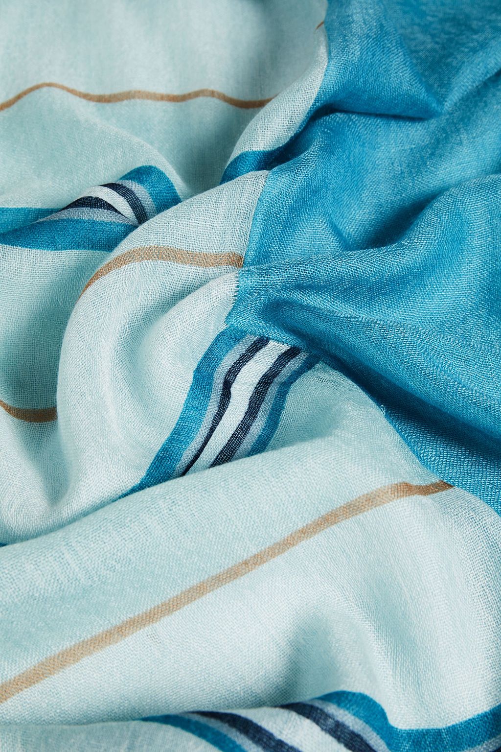 LORO PIANA Striped cashmere and silk-blend scarf