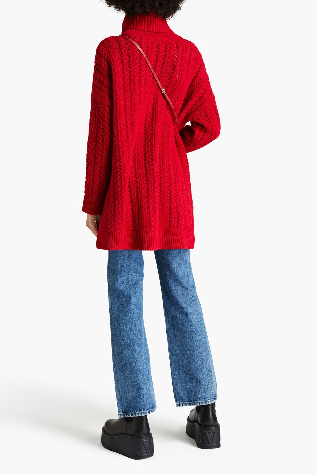 ALICE + OLIVIA Oversized cable-knit turtleneck sweater