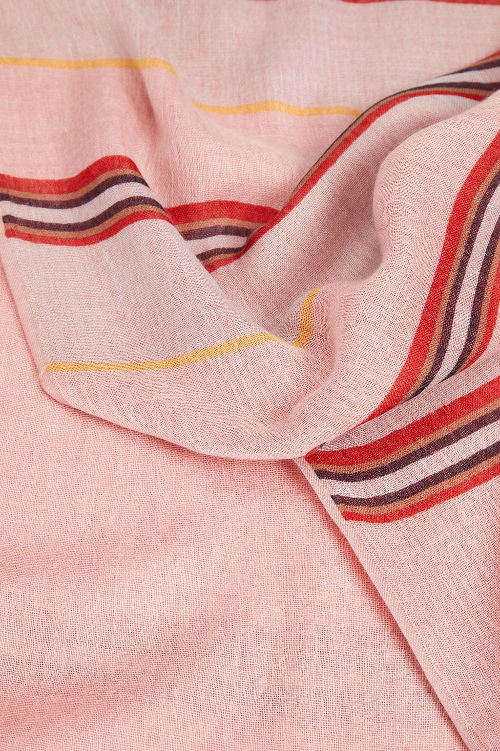 LORO PIANA Striped cashmere and silk-blend scarf