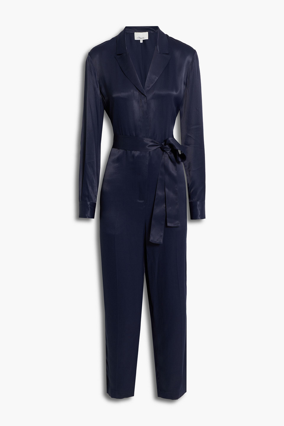 Belted satin jumpsuit