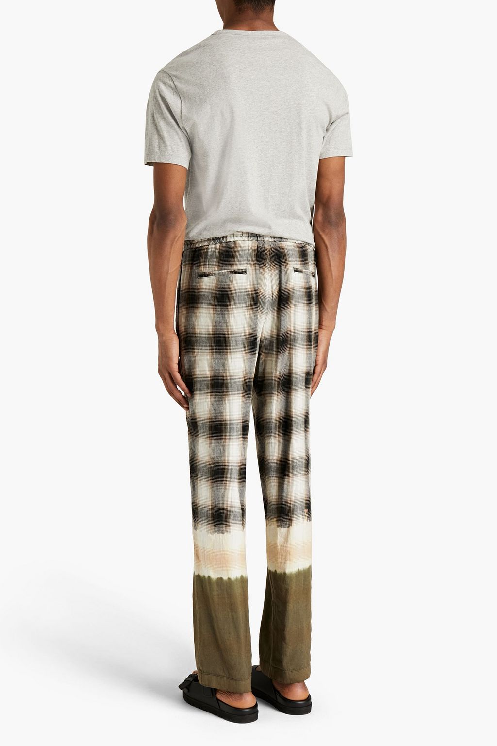 PALM ANGELS Printed linen-blend track pants