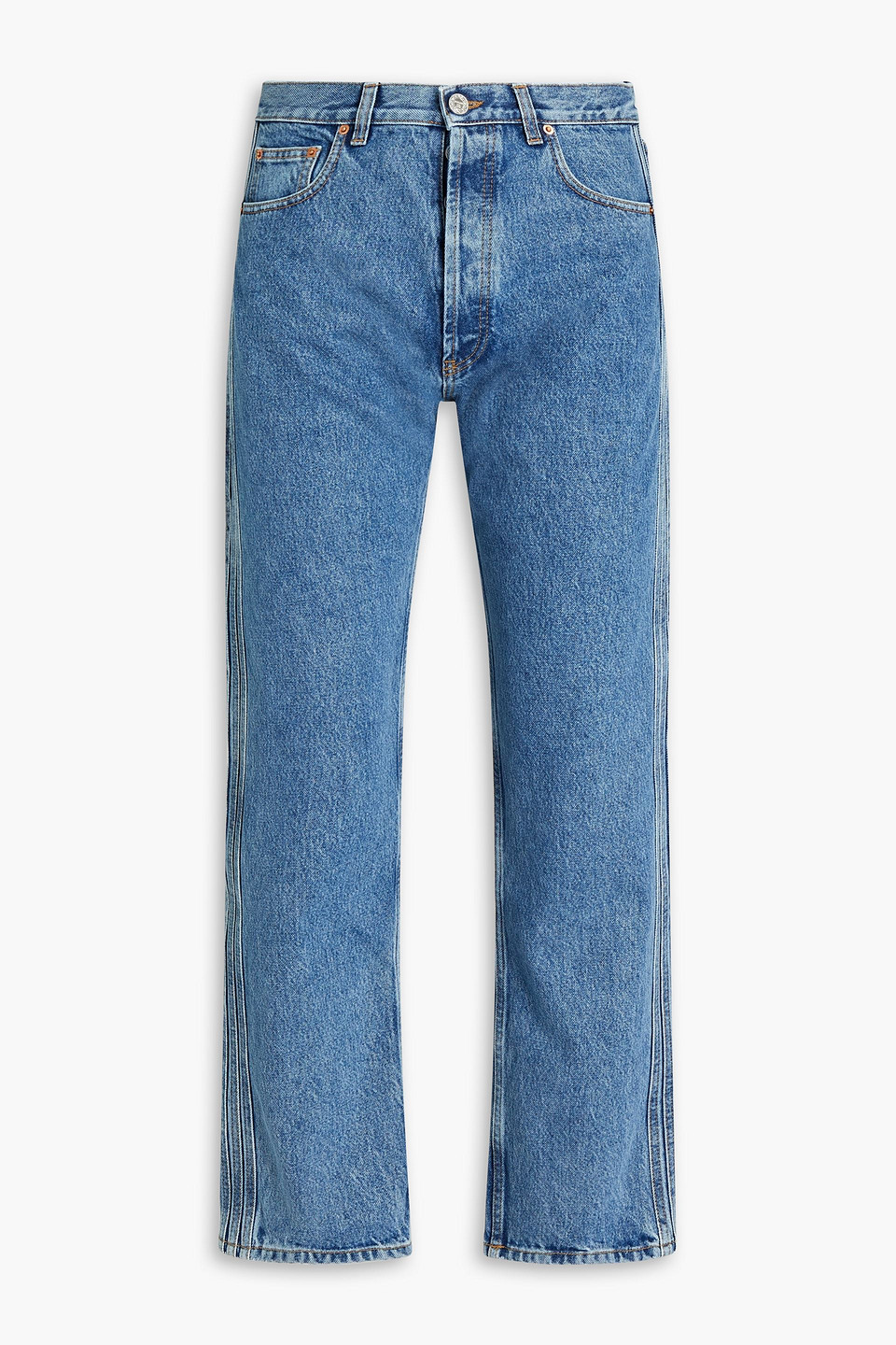 Faded denim jeans
