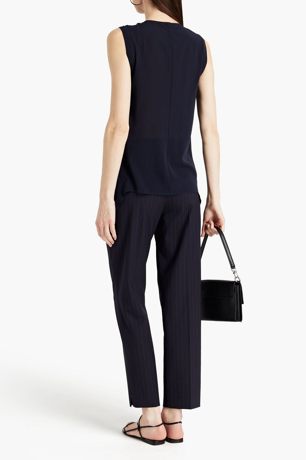 BRUNELLO CUCINELLI Bead-embellished silk-blend chiffon top