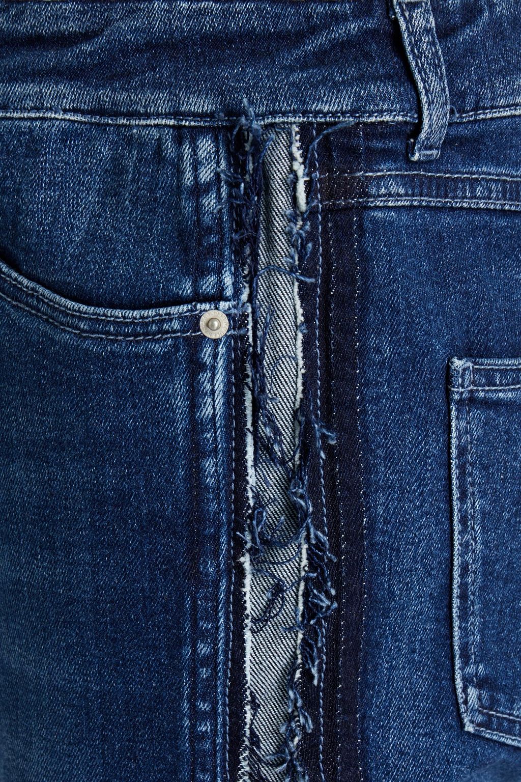 MCQUEEN Frayed high-rise slim-leg jeans