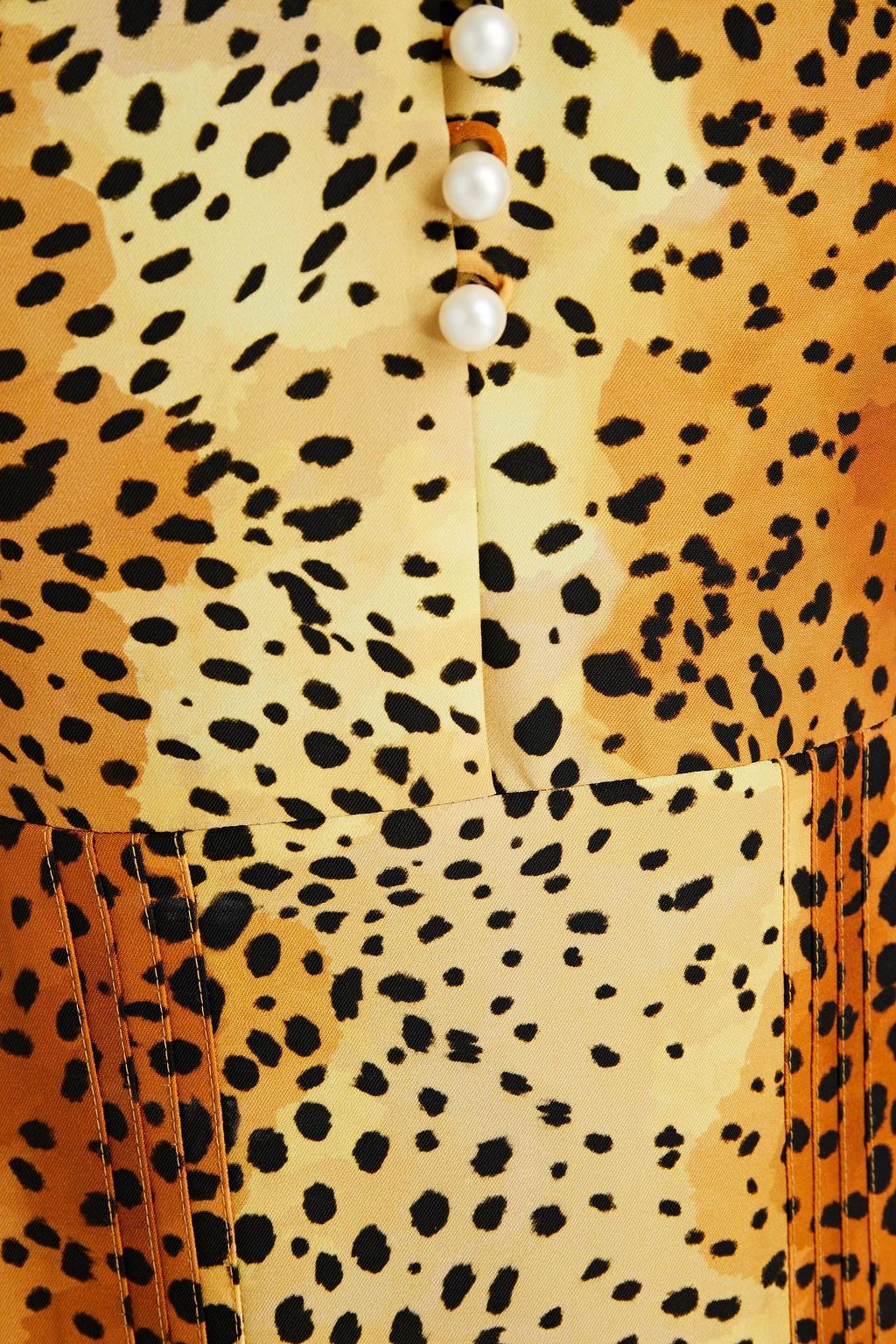 BORGO DE NOR Adelaide pleated leopard-print crepe midi shirt dress