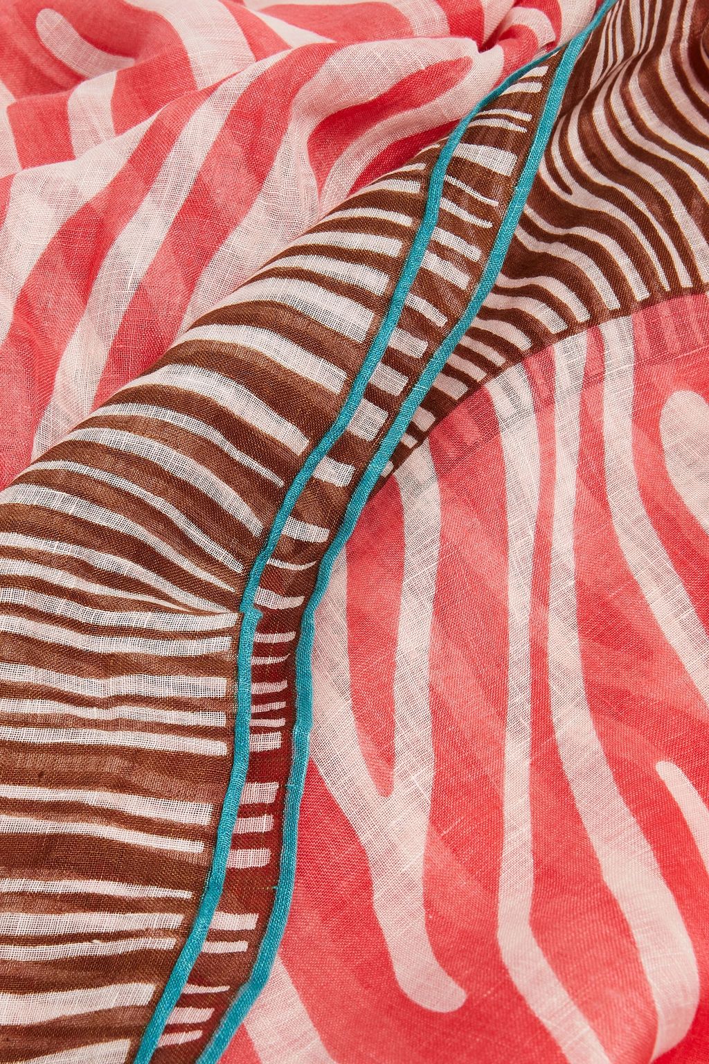 LORO PIANA Printed linen-gauze scarf