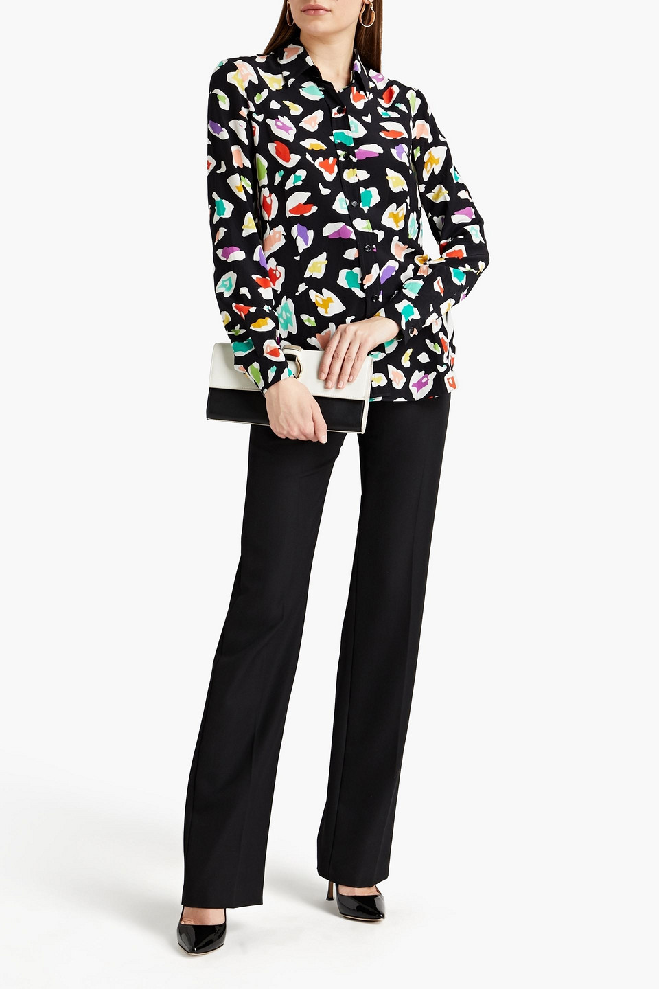 Missoni Printed Silk Crepe De Chine Shirt In Black